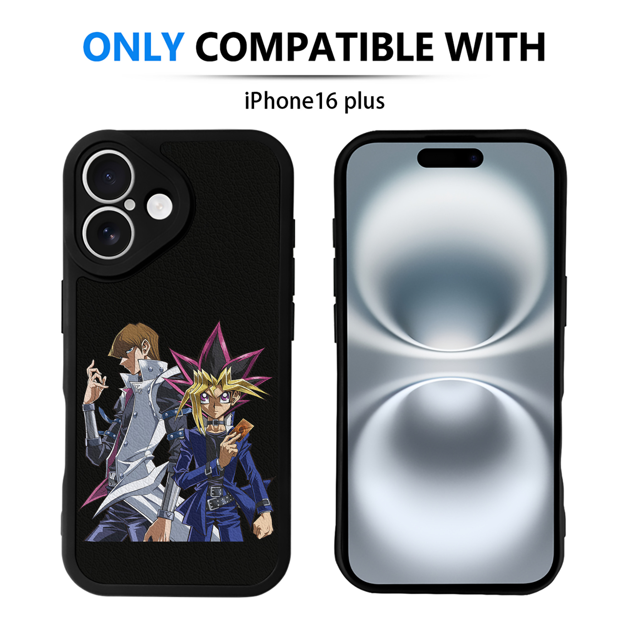 （画像用） 遊☆戯☆王 Yu-Gi-Oh! 【iPhone 16シリーズ対応】シリコンスマホケース（レザー調） 材質：シリコン